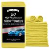 RIVERSIDE Pack of 50 Shop Towels 12x14 Inches, Reusable Cleaning Rags, Premium Quality for Commercial Use, Cleaning Cloths Suitable for All Purposes (Yellow) view 1