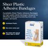 Dynarex Sheer Plastic Adhesive Bandages Water-Resistant and Sterile Non-Stick Pad First Aid Covers Minor Cuts Scratches - 3/8" x 1 1/2" Junior, 1 Roll of 5000 view 2