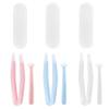 BlingKingdom 3 PCS Contact Lens Applicator Kit, Portable Contact Lens Remover and Inserter Tool with Tweezers Suction Stick Storage Case (Pink, White, Blue) view 1