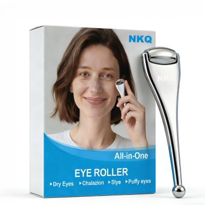 NKQ Metal Eye Roller for Dry Eyes,Eyelid Roller for Chalazion,Stye,MGD Relief,Improves Meibum Flow and Unclogs Oil Glands,Gentle Meibomian Gland Expression for Blocked Eyelid Glands