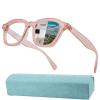 K.LAVER Photochromic Computer Blue Light Blocking Glasses For Woman, Reading Eyeglasses-Fashion TR90 Rectangle Frame,Sunglasses Anti Eyestrain & UV view 1