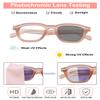 K.LAVER Photochromic Computer Blue Light Blocking Glasses For Woman, Reading Eyeglasses-Fashion TR90 Rectangle Frame,Sunglasses Anti Eyestrain & UV view 2