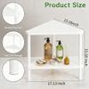 Bamboo Corner Shower Stool - Waterproof Shower Stool for Inside Shower, Shaving Legs & Small Spaces, 2-Tier Shower Foot Rest with Storage Shelf, Bath Seat & Corner Bench for Woman, Mom, Spa - White view 3