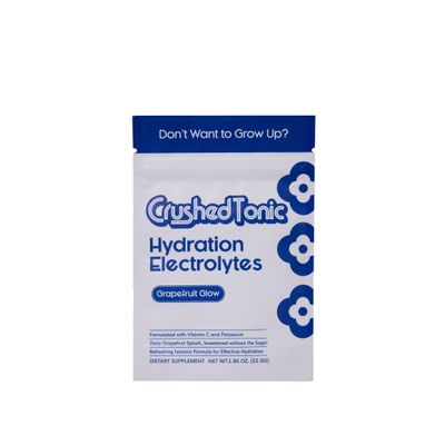 Crushed Tonic Vitamin C Electrolyte Powder | Korean Beauty Hydration Drink | Grapefruit Glow | Zero Sugar, Zero Calorie | Vegan, Keto-Friendly | Gluten-Free (Grapefruit, 7 Servings, Mini Pouch)