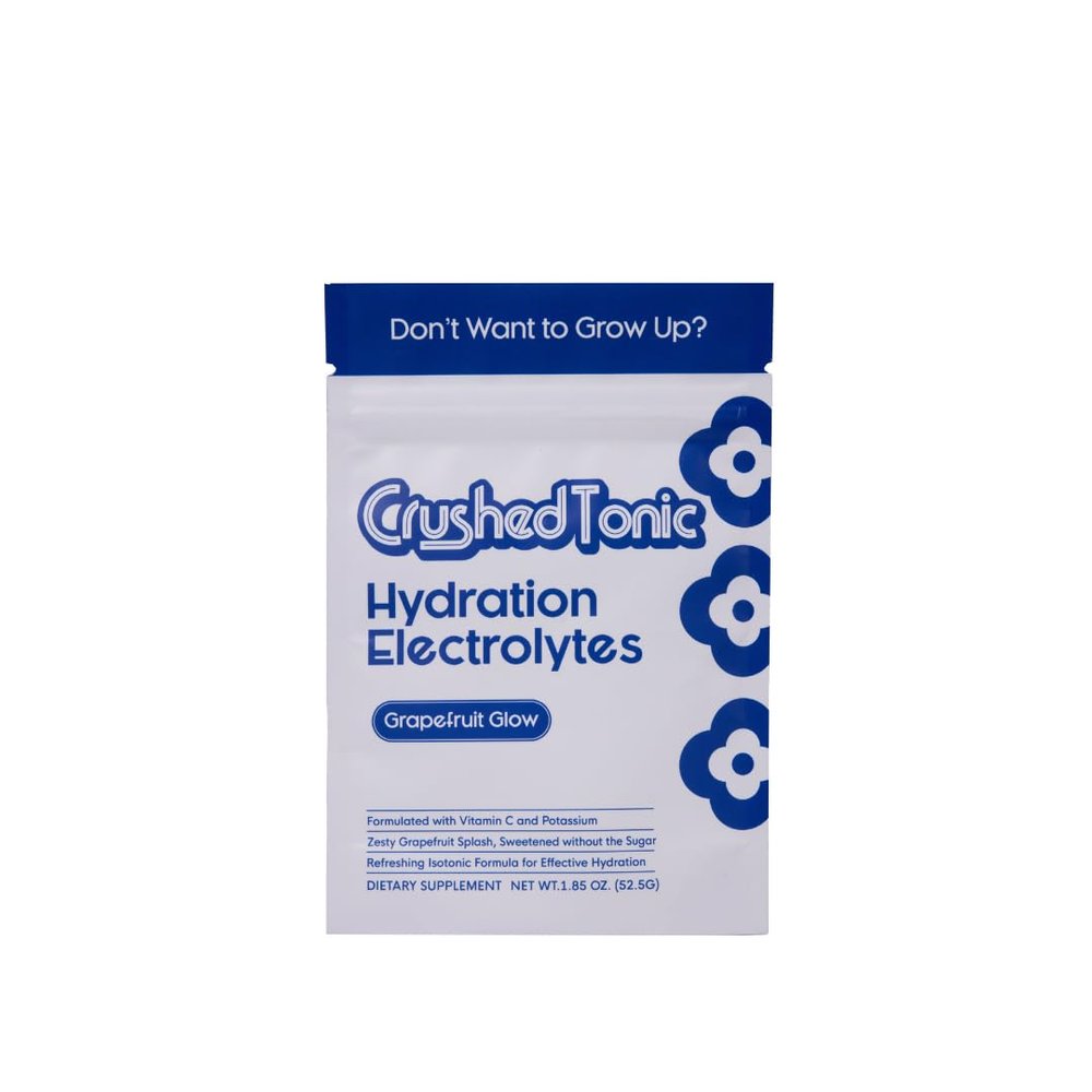 Crushed Tonic Vitamin C Electrolyte Powder | Korean Beauty Hydration Drink | Grapefruit Glow | Zero Sugar, Zero Calorie | Vegan, Keto-Friendly | Gluten-Free (Grapefruit, 7 Servings, Mini Pouch)