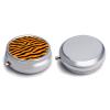 3 Compartment Pill Box, Round Medicine Pill Case, Cute Travel Pill Case, Decorative Portable Organizer for Pocket Tiger Stripes Animal Print view 3