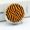3 Compartment Pill Box, Round Medicine Pill Case, Cute Travel Pill Case, Decorative Portable Organizer for Pocket Tiger Stripes Animal Print view 4