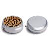Round 3 Compartment Pill Box, Decorative Travel Pill Case, Moistureproof Daily Cute Pill Box Suitable for Women Men Wild Animal Tiger Skin Stripe view 3