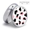 Round 3 Compartment Pill Box, Decorative Travel Pill Case, Moistureproof Daily Cute Pill Box Suitable for Women Men Cute Pink Cow Print view 2
