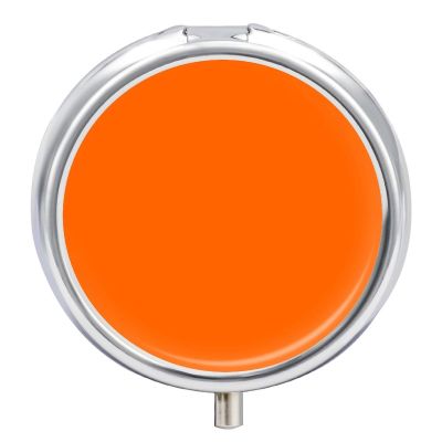 Round 3 Compartment Pill Box, Decorative Travel Pill Case, Moistureproof Daily Cute Pill Box Suitable for Women Men Orange