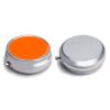 Round 3 Compartment Pill Box, Decorative Travel Pill Case, Moistureproof Daily Cute Pill Box Suitable for Women Men Orange view 3