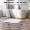 Veeloim Stone Bath Mat Diatomaceous Earth Shower Mat Non-Slip Super Absorbent Diatomite Stone Bath Mats for Bathroom Floor Quick Drying Natural Easy to Clean(23.6''15.4" White) view 2