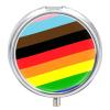 Fashion Medicine Pill Case, Round 3 Compartment Pill Box, Cute Travel Pill Case, Decorative Portable Organizer for Pocket LGBTQ Pride Rainbow Stripes Flag view 1