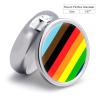 Fashion Medicine Pill Case, Round 3 Compartment Pill Box, Cute Travel Pill Case, Decorative Portable Organizer for Pocket LGBTQ Pride Rainbow Stripes Flag view 2