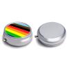 Fashion Medicine Pill Case, Round 3 Compartment Pill Box, Cute Travel Pill Case, Decorative Portable Organizer for Pocket LGBTQ Pride Rainbow Stripes Flag view 3