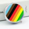 Fashion Medicine Pill Case, Round 3 Compartment Pill Box, Cute Travel Pill Case, Decorative Portable Organizer for Pocket LGBTQ Pride Rainbow Stripes Flag view 4