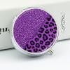 3 Compartment Pill Box, Cute Travel Pill Case, Round Medicine Pill Case, Decorative Portable Organizer for Pocket Purple Glitter Pattern Cheetah Leopard Print view 4