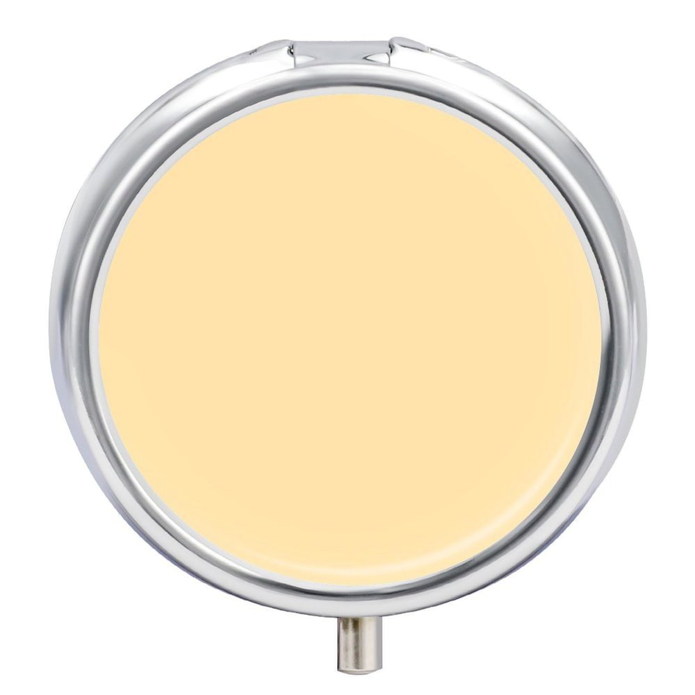 Fashion Medicine Pill Case, Round 3 Compartment Pill Box, Cute Travel Pill Case, Decorative Portable Organizer for Pocket Yellow