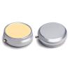 Fashion Medicine Pill Case, Round 3 Compartment Pill Box, Cute Travel Pill Case, Decorative Portable Organizer for Pocket Yellow view 3