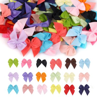 100pcs Mini Bows for Craft, 20 Colors Small Tiny Premade Satin Ribbon Bows Cute Colorful Little Bowknot DIY Accessories for Sewing Gift-Wrapping Wedding Birthday Christmas Party Decorations