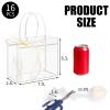 WDSHCR 16 PCS Clear Plastic Gift Bags with Handles, Party Favor Bags with Ribbons, Reusable Goodie Tote Bags for Wedding, Baby Shower, Birthday (Clear 7.8 x 6.3 x 2.8, 16 Pack) view 2