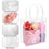 WDSHCR 16 PCS Clear Plastic Gift Bags with Handles, Party Favor Bags with Ribbons, Reusable Goodie Tote Bags for Wedding, Baby Shower, Birthday (Clear 7.8 x 6.3 x 2.8, 16 Pack) view 3