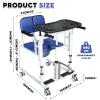 VitaCu Patient Lift Transfer Chair - Heavy Duty Shower Commode Chair with Toilet Safety Frame (Dual A - Blue) view 2