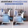 VitaCu Patient Lift Transfer Chair - Heavy Duty Shower Commode Chair with Toilet Safety Frame (Dual A - Blue) view 3