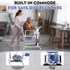 VitaCu Patient Lift Transfer Chair - Heavy Duty Shower Commode Chair with Toilet Safety Frame (Dual A - Blue) view 4