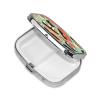Sushi Food Pattern Pill Box for Pocket or Purse, 2 Compartment Small Pill Case, Portable Travel Pill Organizer Daily Pill Container with Mirror Metal Medicine Case Unique Gift view 2
