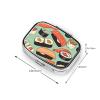 Sushi Food Pattern Pill Box for Pocket or Purse, 2 Compartment Small Pill Case, Portable Travel Pill Organizer Daily Pill Container with Mirror Metal Medicine Case Unique Gift view 3