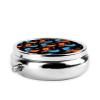 Pill Case Water Ice Fire Flame Bird Black Roud Pillbox with Mirror 3 Compartment Small Pill Case for Purse or Pocket Travel Gifts view 3
