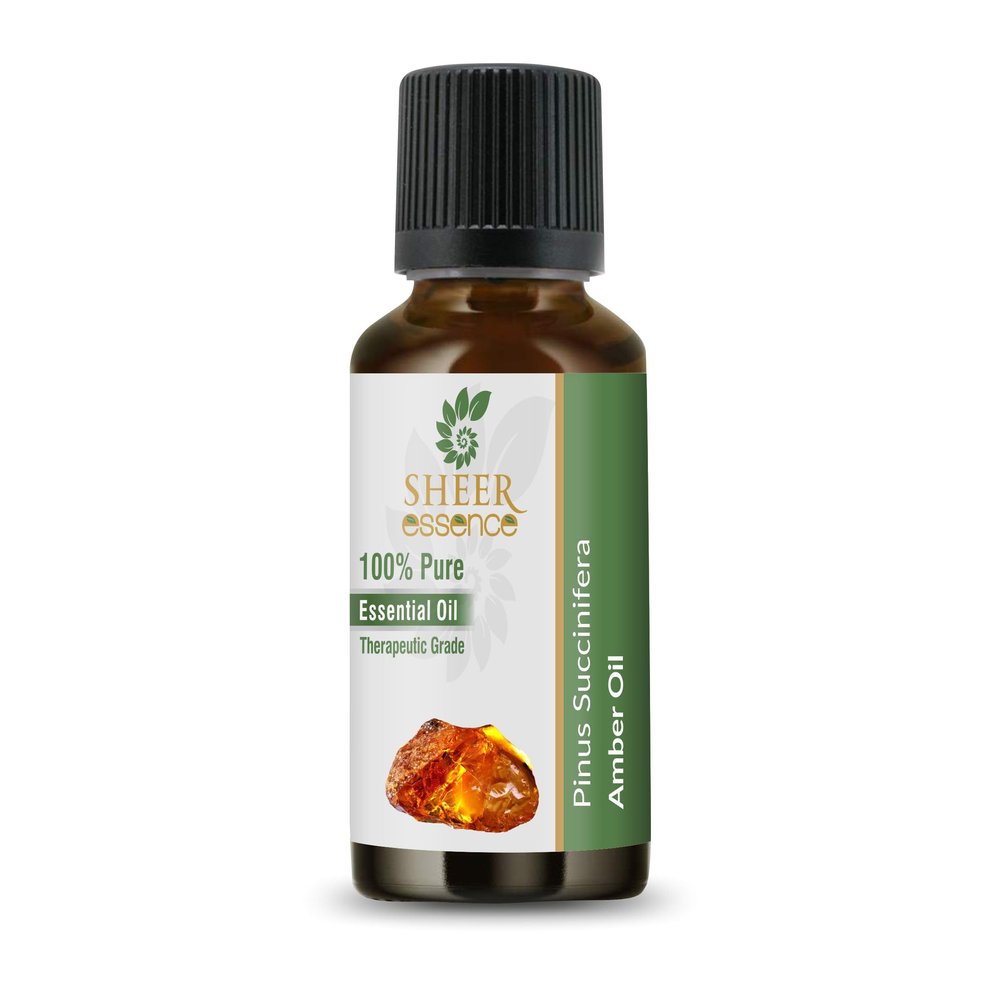 Sheer Essence Essential Oils 4oz to 169floz - 100% Pure and Natural - Therapeutic Grade Oil - Huge 4 Fluid Ounces Bottle with Premium Glass Dropper (Amber Oil) (100ML, Amber Oil)
