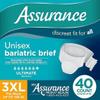 Assurance Unisex Maximum Incontinence Briefs with Tabs, Bariatric 40 Count. (Pack of 1), White view 1