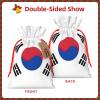 YKJJFVZ Flag Of Republic Of Korea Print Medium Size Drawstring Gift Bags Jewelry Pouches For Candy Wedding Favors Christmas view 3