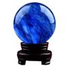 LMMDHUSV Blue Crystal Sphere Natural Polished Healing Crystal Quartz Ball with Wooden Stand, Decorative Crystal Ball Blues Gemstone Sphere for Office/Home/Feng Shui Decoration,20CM/7.8inch view 1