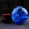 LMMDHUSV Blue Crystal Sphere Natural Polished Healing Crystal Quartz Ball with Wooden Stand, Decorative Crystal Ball Blues Gemstone Sphere for Office/Home/Feng Shui Decoration,20CM/7.8inch view 3