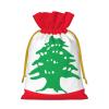 YKJJFVZ Flag Of Lebanon Print Medium Size Drawstring Gift Bags Jewelry Pouches For Candy Wedding Favors Christmas view 2