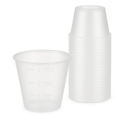 [100 Count - 1 oz.] Perfect Stix Disposable Graduated Plastic Medicine Cups - For Mixed Pills, Medication Measuring, Resin Mixing, Mouthwash