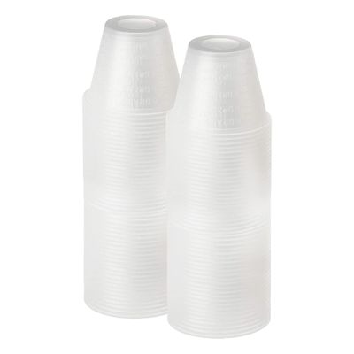 [200 Count - 1 oz.] Perfect Stix Disposable Graduated Plastic Medicine Cups - For Mixed Pills, Medication Measuring, Resin Mixing, Mouthwash