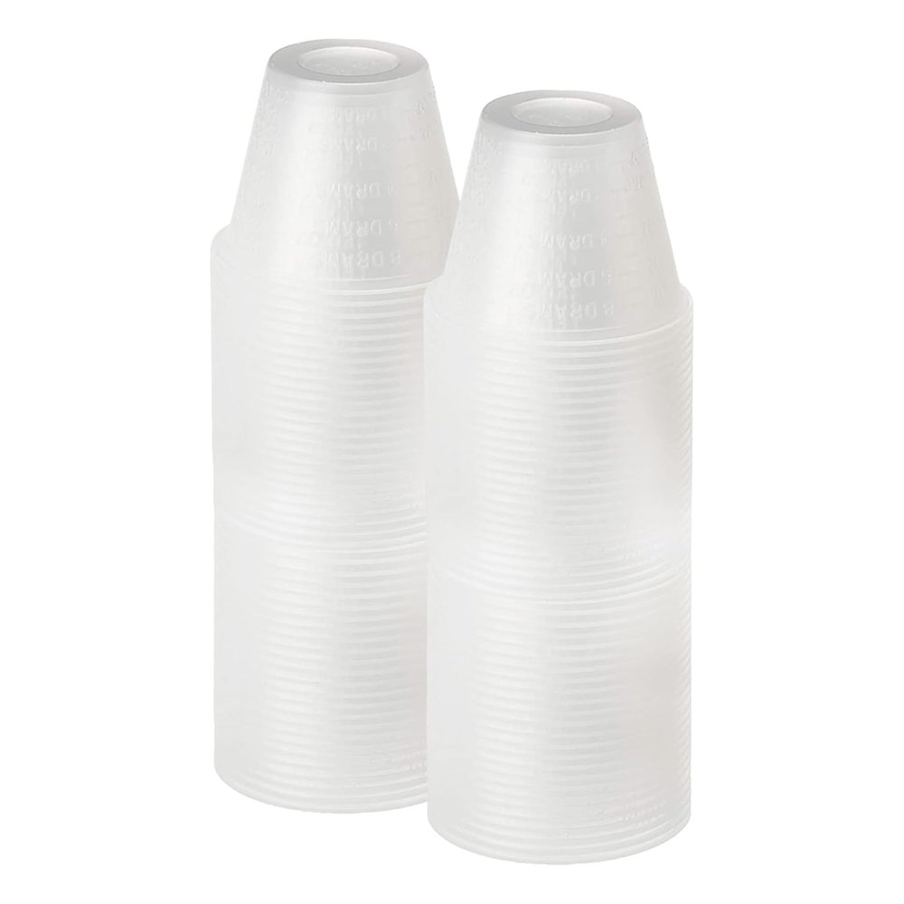 [200 Count - 1 oz.] Perfect Stix Disposable Graduated Plastic Medicine Cups - For Mixed Pills, Medication Measuring, Resin Mixing, Mouthwash