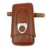 Travel Cattlehide Cigar Holder Carrying Case Tube W/Cigar Cutter for Men view 4