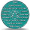 1 Year Serenity Bloom Sobriety Coin Journey into Serenity NA Medallion Spiritual Token for Recovery & Clean Time Empowering NA AA Chips Gift for Men & Women Antique Silver Finish view 2
