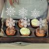 24 PCS Snowflake Cupcake Toppers Frozen Snowflake Cupcake Picks Winter Wonderland Cake Decorations for Christmas Winter Frozen Theme Baby Shower Birthday Party Cake Decorations Supplies Silver view 4