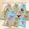Yatihugy 50 PCSCustom Burlap Gift Bags witth Wreath,Personalized Monogram Alphabet Christmas Gift Bag Pouch Customized Burlap Sack Bags for Festival Household Party Favors Jewelry view 2
