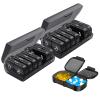 2-pcs XL Weekly Pill Organizer, 2-a-Day, 7-Day Pill Organiser, Single-Sided Opening for Easy Access, Black Privacy-Protected AM/PM Pill Storage for Vitamins, medications, Supplements, and Fish Oil view 1