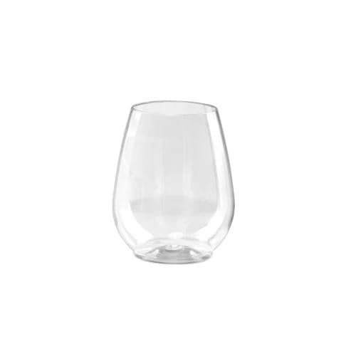 EcoQuality 4 oz Clear Stemless Plastic Wine Glass Disposable, Durable and Reusable Cups for Cocktail Tastings, Party Drinks, Weddings, Bars, Catering, and Special Events (40)