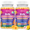 2 Pack Kids Magnesium Glycinate Gummies - Magnesium for Kids Adults with L-Theanine, Chamomile, Licorice, Vitamin D, B6 for Sleep, Relaxation, Brain & Muscle - Sugar Free Peach & Mango view 1