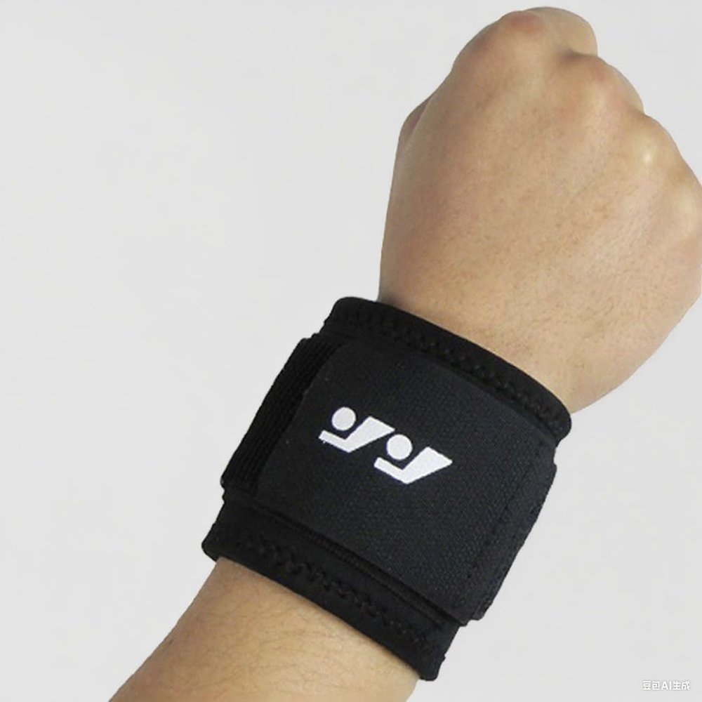 Athletic Wrist Sweatband, Black, Sports Support Band