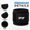 Athletic Wrist Sweatband, Black, Sports Support Band view 3